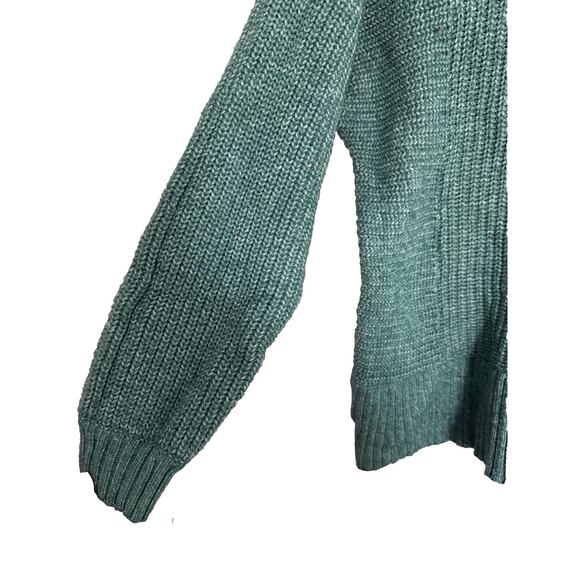 American Eagle Torquoise Chunky Knit High Turtle Neck Fit Sweater Size XS - Picture 4 of 6